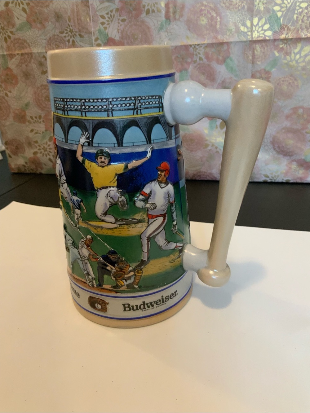 Vintage 1990 Budweiser "America's Favorite Pastime" Beer Stein 8”